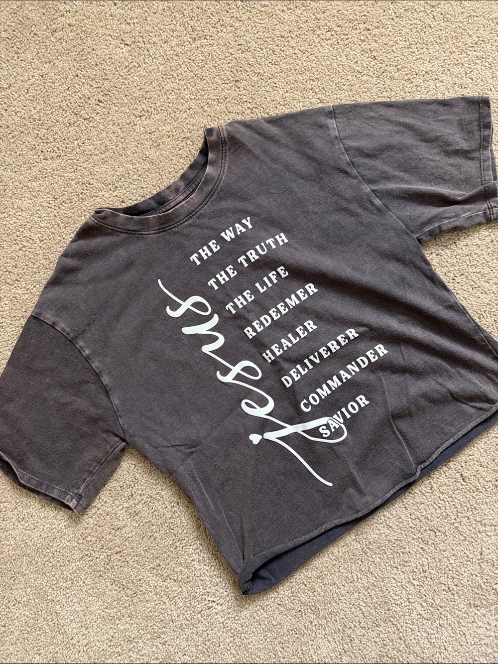 Christian Graphic Crop Tee - Black - Unbranded Size Small